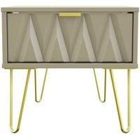 Copenhagen Ready Assembled One Drawer Bedside Cabinet Mushroom