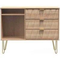 Ready Assembled Copenhagagen 3 Drawer Tv Unit With Legs - Bardolino Oak