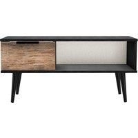 Hirato Ready Assembled 1 Drawer Coffee Table Oak Effect And Black Wood Legs