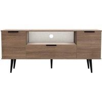 Hirato Ready Assembled Wide TV Unit Carini Walnut With Black Wood Legs