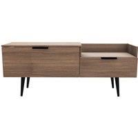 Ready Assembled Hirato TV Unit Carini Walnut With Black Wood Legs