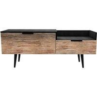 Hirato Ready Assembled TV Unit Vintage Oak With Black Wood Legs