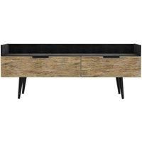 Ready Assembled Hirato Media Console Unit - Vintage Oak and Black