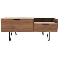 Hirato Ready Assembled TV Unit Carini Walnut With Black Metal Legs