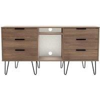 Hirato Ready Assembled 6 Drawer TV Unit Carini Walnut