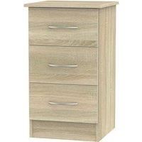 Ready Assembled Coventry 3 Drawer Bed Cabinet Bardolino Light Oak