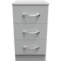 Hampshire 3 Drawer Bedside Cabinet in White (Ready Assembled)