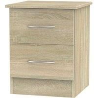 Ready Assembled Coventry 2 Drawer Bed Cabinet Bardolino Light Oak