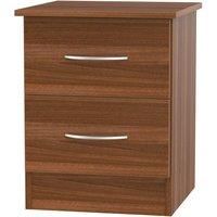 Ready Assembled Coventry 2 Drawer Bed Cabinet Noche Walnut