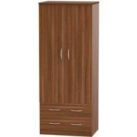 Ready Assembled Coventry 2 Door 2 Drawer Wardrobe Noche Walnut