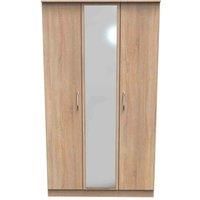 Ready Assembled Coventry Triple Mirror Wardrobe Bardolino Light Oak