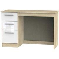 Goodland Ready Assembled Desk White and Oak Effect