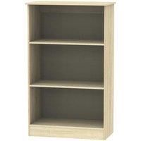 Goodland Ready Assembled Three Tier Bookcase White and Oak Effect
