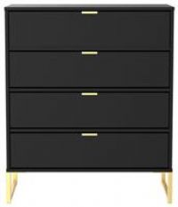 Messina 4 Drawer Chest - Black