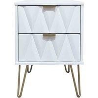 Ready Assembled Copenhagen Two Drawer Bedside Cabinet White