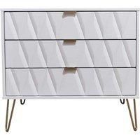 Copenhagen Ready Assembled Three Drawer Chest White