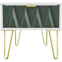Ready Assembled Copenhagen One Drawer Bedside Cabinet Green