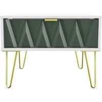 Copenhagen Ready Assembled One Drawer Large Bedside Cabinet Green
