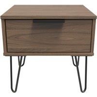 Ready Assembled 2 U Fuji 1 Drawer Bedside (Ready Assembled) in Walnut