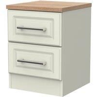 Trent Ready Assembled 2 Drawer Bedside Cabinet Kaschmir Ask/Oak