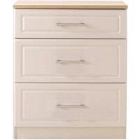 Trent Ready Assembled 3 Drawer Deep Chest Kaschmir Ash And Oak