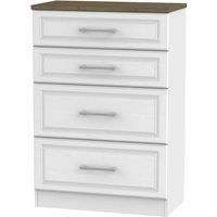 Trent Ready Assembled 4 Drawer Deep Chest White Ash