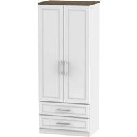 Ready Assembled Trent 2 Door 2 Drawer Wardrobe White Ash