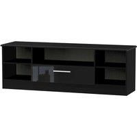 Tedesca Ready Assembled Wide TV Unit Black Gloss