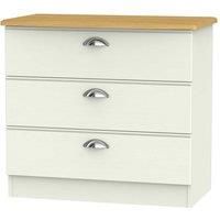 Welcome Furniture Ready Assembled Tilly 3 Drawer Chest Cream