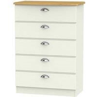 Ready Assembled Tilly 5 Drawer Chest Cream