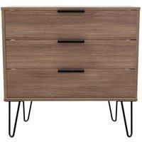 Welcome Furniture Ready Assembled Hirato 3 Drawer Chest - Carini Walnut