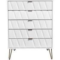 Welcome Furniture Ready Assembled Diamond 5 Drawer Chest In Kashmir Matt