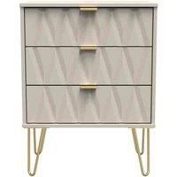 Welcome Furniture Ready Assembled Diamond 3 Drawer Chest In Kashmir Matt