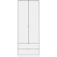 Ready Assembled Copenhagagen Tall 2 Drawer Wardrobe - Marble