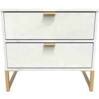 Ready Assembled Copenhagagen Double 2 Drawer Locker (diego) - Marble