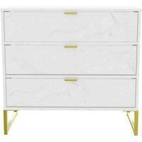 Ready Assembled Copenhagagen 3 Drawer Chest (diego) - Marble