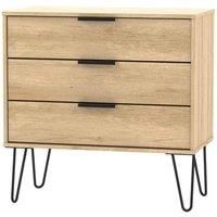 Ready Assembled Hirato 3 Drawer Chest - Nabraska Oak