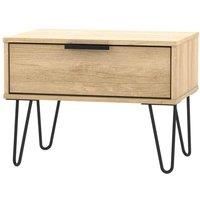 Ready Assembled Hirato 1 Drawer Midi Chest With Legs - Nabraska Oak