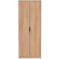 Ready Assembled Hirato Tall Plain Wardrobe - Nabraska Oak