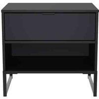 Welcome Furniture Ready Assembled Diego G 1 Drawer 1 Open Bedside In Black Ash