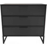 Welcome Furniture Ready Assembled Diego G 3 Drawer Chest In Black Ash