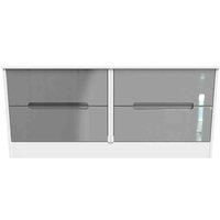 Welcome Furniture Ready Assembled Monaco 4 Drawer Bed Box In Grey Gloss & White