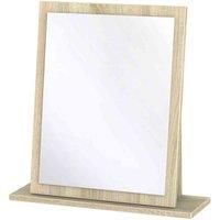 Ready Assembled Barquero Small Mirror - White Matt and Bardolino Oak