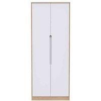 Toulouse 2 Door Wardrobe - White & Oak Effect