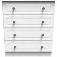 Welcome Furniture Ready Assembled Pembroke 4 Drawer Chest In White Ash