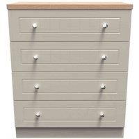 Welcome Furniture Ready Assembled Vienna 4 Drawer Chest In Kashmir Ash & Oak