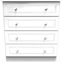 Welcome Furniture Ready Assembled Balmoral 4 Drawer Chest In White Gloss