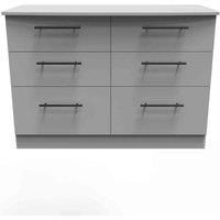 Ready Assembled Finsbury 6 Drawer Midi Chest - Dust Grey