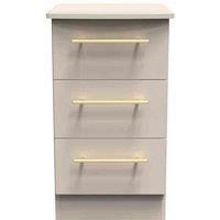 Ready Assembled Waltham 3 Drawer Locker - Kashmir Matt