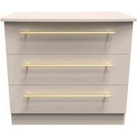 Welcome Furniture Ready Assembled Waltham 3 Drawer Chest - Kashmir Matt